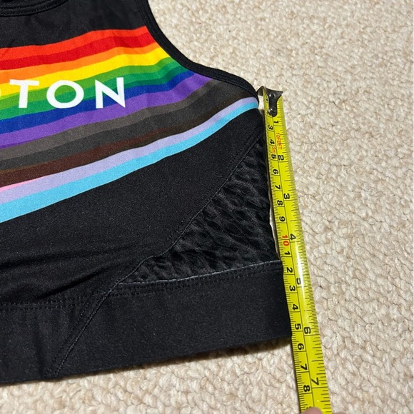 Peloton x WITH Pride Flag Noir High Neck Sports Bra. Size Medium. Rainbow. - Picture 3 of 8